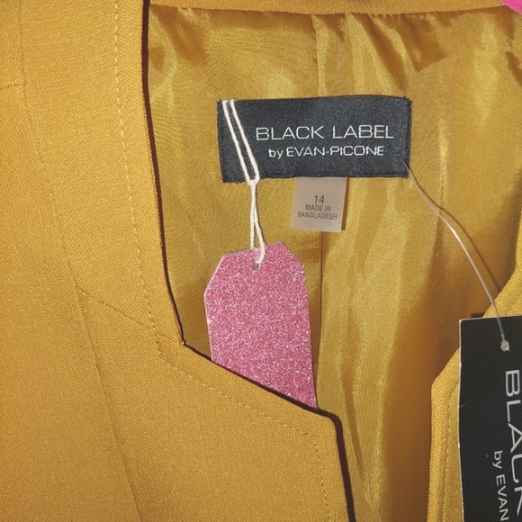 Black Label Evan Picone 2pc Dress Suit Mustard Yellow - Picture 5 of 12